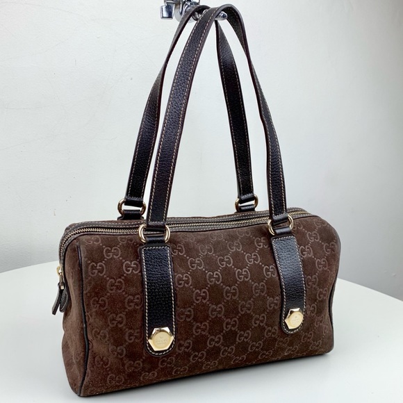 Gucci Handbags - Rare Gucci Suede Shoulder Bag